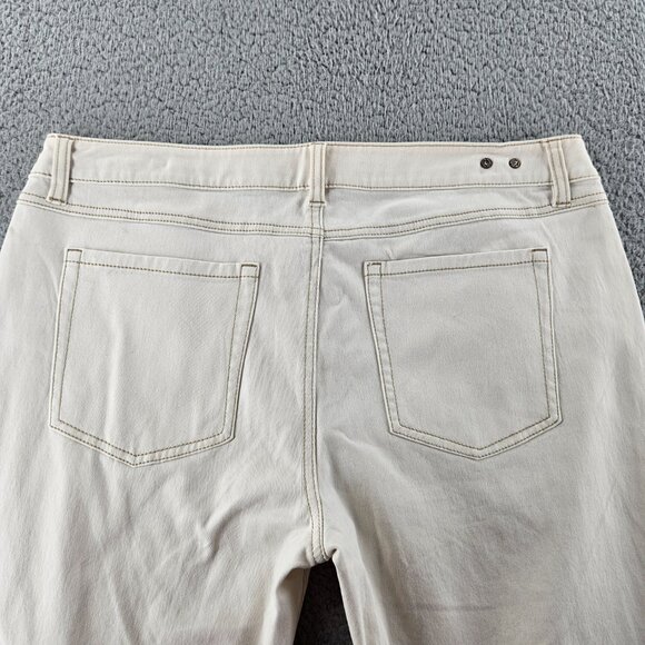 Cabi Jeans Women 14 (38x32) White Slim Boyfriend Distressed Mid Rise Stretch - Picture 14 of 16